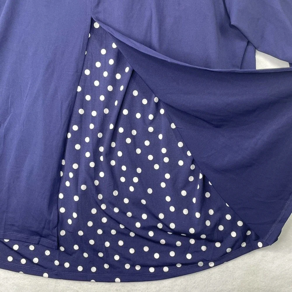 NWT Womens Plus Size‎ 30/32 Evans 4X Blue Isabelle Layered Tunic Top Blouse